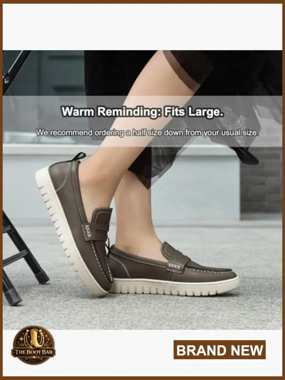 Leather Penny Loafers Slip On Flats Comfortable Walking Office Shoes